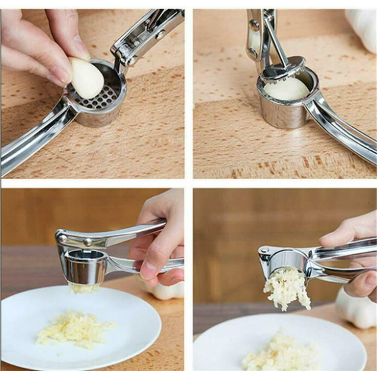 YIYI Guo Garlic Press Mincer Ginger Crusher Peeler Squeezer Heavy Duty Garlic Presser Chopper Professional Food Prep Grade Dishwasher Safe Easy to Clean, Size