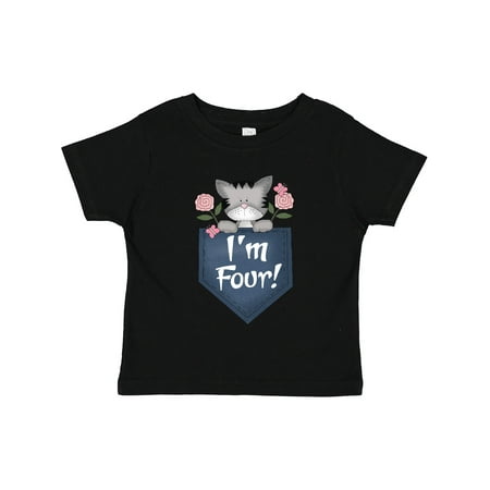 

Inktastic I m Four Kitty Cat 4th Birthday Gift Toddler Boy or Toddler Girl T-Shirt