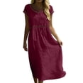 thumbnail image 3 of Jaunzuar Summer Dresses for Women Fashion Short Sleeve Maxi Dresses Casual Loose Flowy Beach Dresses XXL, 3 of 10