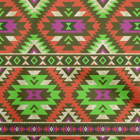 oneOone Cotton Cambric Red Fabric African Aztech Quilting Supplies Print Sewing Fabric By The Yard 56 Inch Wide