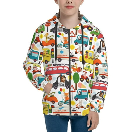 

Hoodies for Teen Girls Boys Cute Colorful Cars Long Sleeve Youth Kids Essentials Zip Up Hoodie Lghtweight Fashion Hoodies & Sweatshirts Jacket Fall Winter Outfits Tops