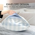 thumbnail image 7 of GZHJMY Sky Blue Plaid Satin Pillowcase for Hair and Skin, Soft and Cozy Cooling Smooth Pillow Cover with Envelop Closure, Standard Size 20x26in Home Decor, 7 of 7
