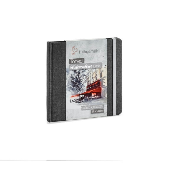 Libro de acuarela Hahnemuhle, tono 14 cm x 14 cm, gris