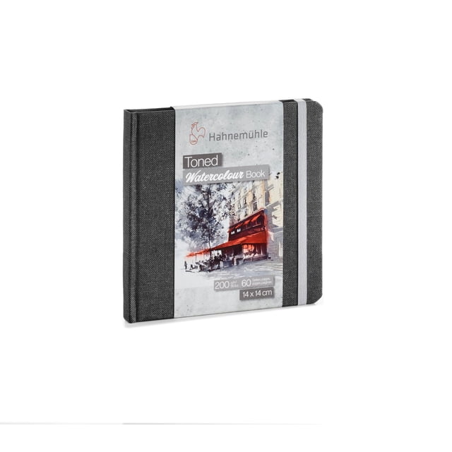 Libro de acuarela Hahnemuhle, tono 14 cm x 14 cm, gris