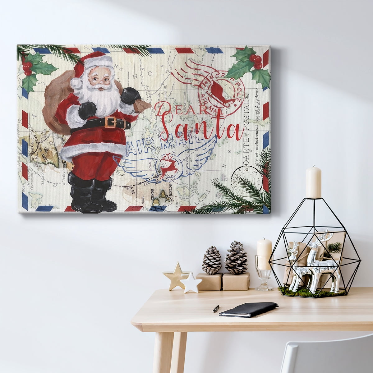 Christmas Par Avion Collection A- Gallery Wrapped Canvas