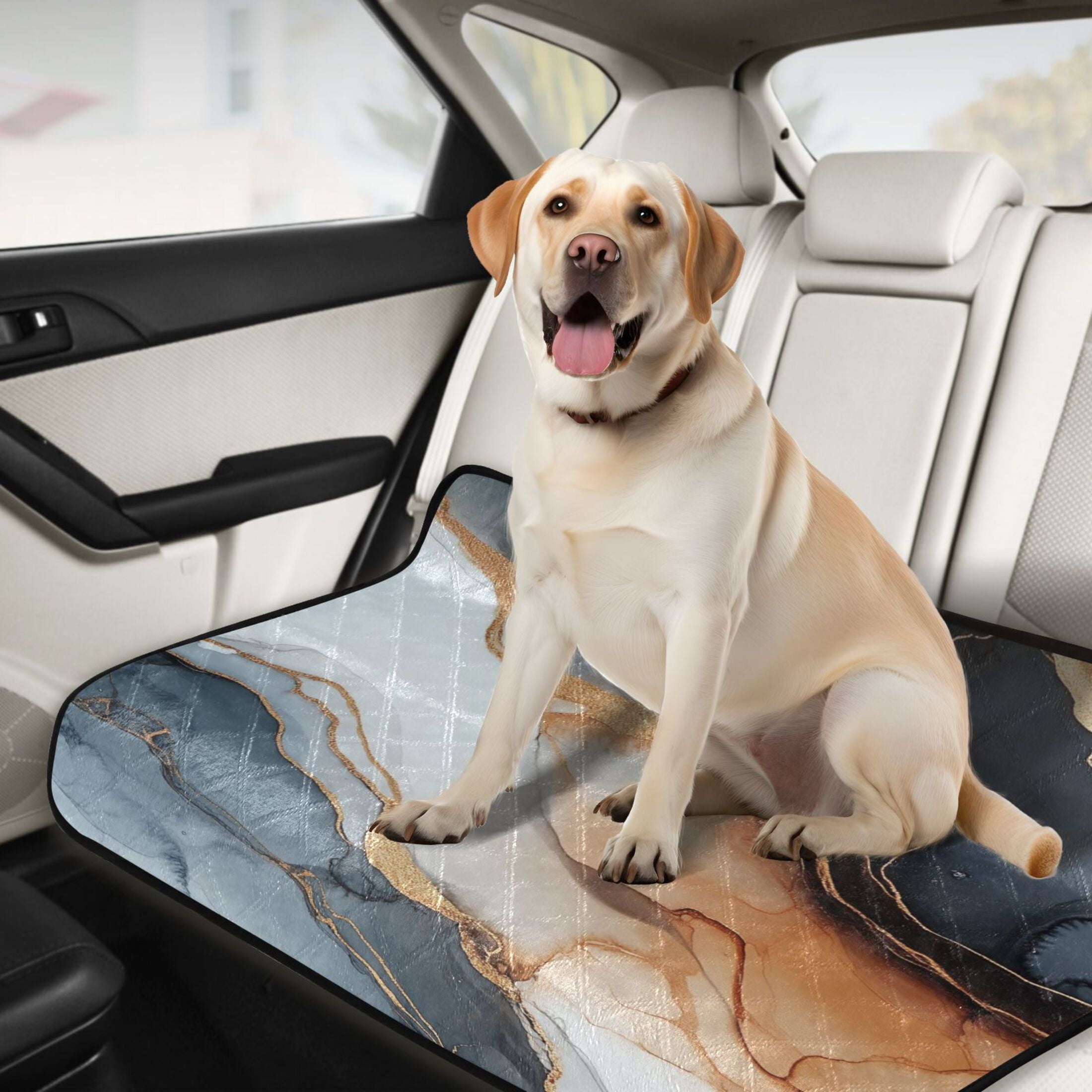Qxltty Brown Gilt Marble Cat litter Pads Pet Set of 3 Diaper Mats Center Anti-leakage Layer Absorbent Soft and Comfortable