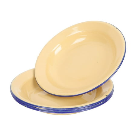 

4pcs Enamel Plates Enamel Food Dishes Retro Style Fruits Plates for Home Hotel