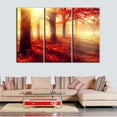 thumbnail image 3 of TISHIRON 3PCS Framed Canvas Wall Art Set,60"x40" Autumn Maple Forest Canvas Art Decor, 3 of 7