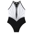 thumbnail image 4 of inhzoy Kids Girls Gymnastic Leotard Criss Cross Unitard Bodysuit Athletic Ballet Unitard Dancewear White 6, 4 of 5