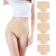 thumbnail image 1 of Ropa interior postparto para mujeres, bragas de algodón de talle alto, cobertura completa, paquete de 5, color beige., 1 of 5