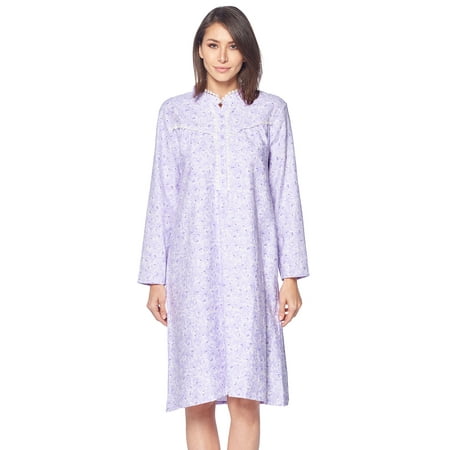 

Casual Nights Women s Flannel Floral Long Sleeve Nightgown