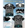 thumbnail image 3 of Viking Odin Medieval Hawaiian Shirt for Men, Button Down Summer Beach Short Sleeve, S-5XL, 3 of 4