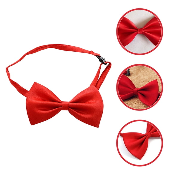 COMPUKAS 2pcs Versatile Accessory Bowties Red Bowtie Pre Tied Polyester For Ceremonies