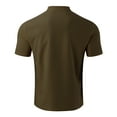 thumbnail image 5 of YUHAOTIN Mens Casual Shirts Long Sleeve Pull over Spring and Autumn Plaid Stand Collar Short Sleeve Shirt Solid Color Oversize Top Shirt for Men Casual Black Mens Muscle Shirt Cotton, 5 of 5
