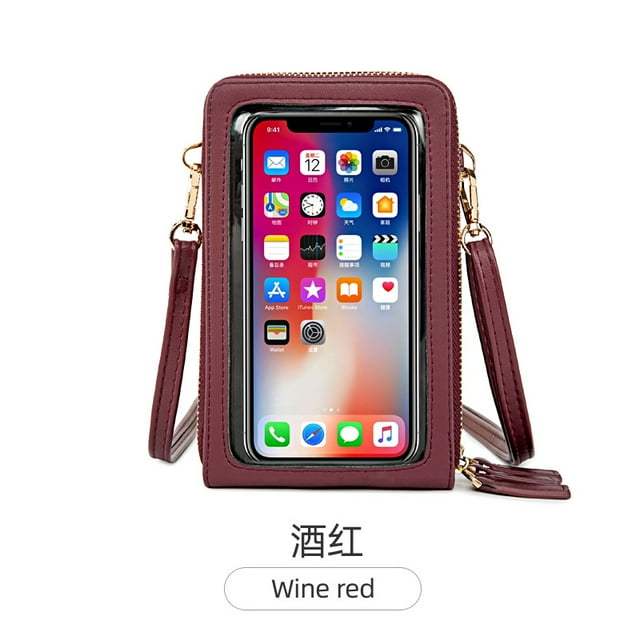 DAMAIE Women Touch Screen Wristlet Handbag, RFID Protection Small Wallet Purse Crossbody Phone Bag