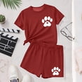 thumbnail image 5 of ITSAME Girls Outfit Sets, Loose Fit Crewneck T-Shirts and Shorts Summer Casual Fashion Clothes 2-Piece Red Size 6, 5 of 8