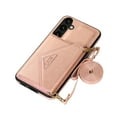 thumbnail image 6 of Feishell Crossbody Wallet Phone Case for Samsung Galaxy S24 Plus with Removable Shoulder Strap,for Women Girls,Magnetic Clasp Credit Card Slots PU Leather Kickstand Shockproof Phone Case,Rosegold, 6 of 9