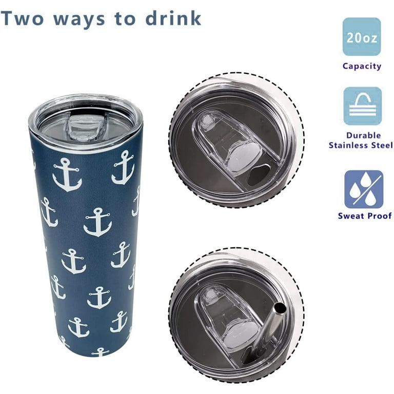 Anchor Tumbler-Boating Accessories for Boat,Lake Accessories for Women-Beach Gifts,Boat gifts,Boating Gifts for Women,Anchor Gifts for Women-Anchor