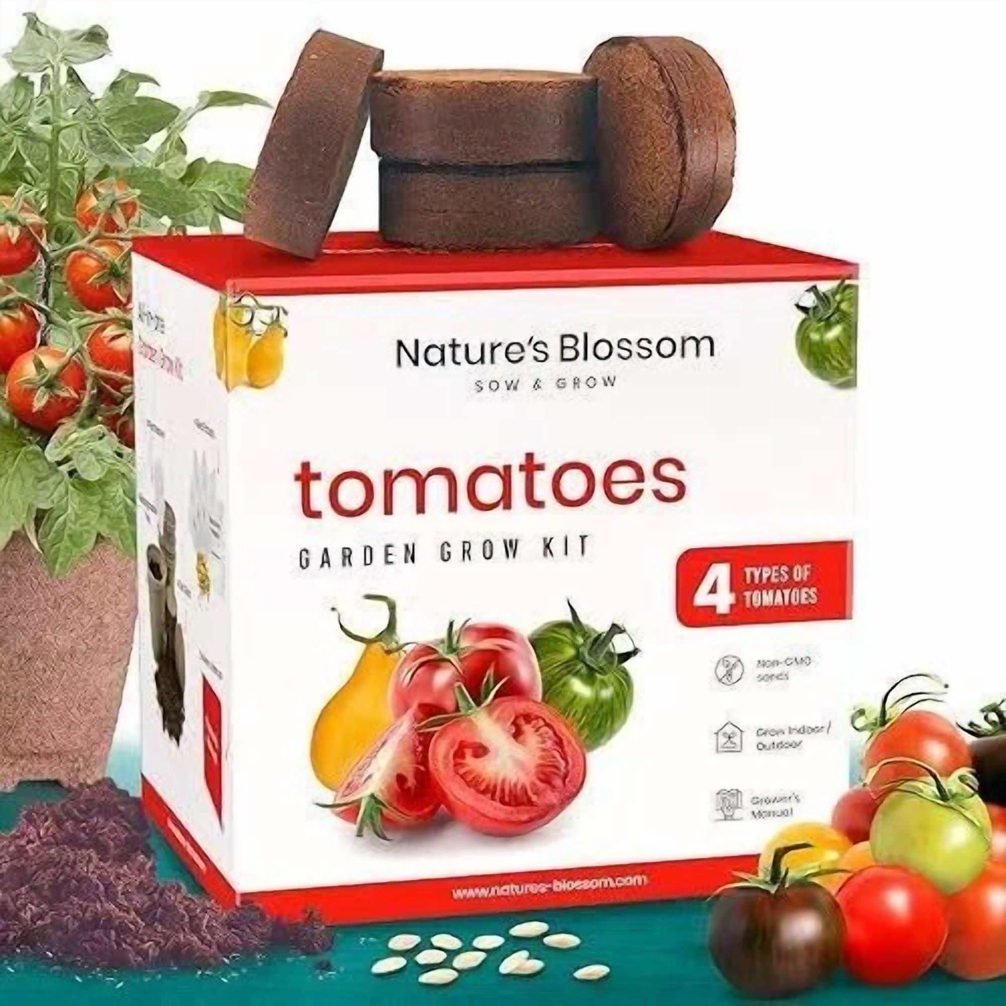 PURELY- Tomato Garden Kit – 4 Seed Types, Pots & Markers