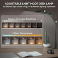 thumbnail image 4 of LED Desk Lamps with Clamp for Home Office,Remote Control Eye-Caring Table Lamp with Clamp,24W 7 Dimming/5 Color Modes/Timer,Adjustable Touch Led Lamp with USB Charging Port for Study Reading Work, 4 of 15