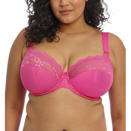 Elomi Charley Banded Stretch Lace Plunge Underwire Bra (4382) 40H Pink