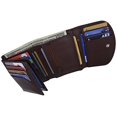 thumbnail image 6 of Women's Genuine Leather Compact Double ID Windows Credit Card Holder Wallet With Zippered Pocket by Moga (Brown), 6 of 6