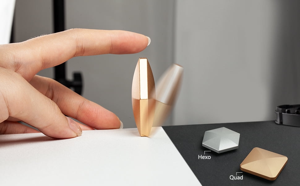 SHOWLOUE Flip Toy Desktop Flipo Flip Spinning Toy Pocket Stress Relief Toy Metal Fingertip Dekompression Flip Desktop Toy Hexagon Gold