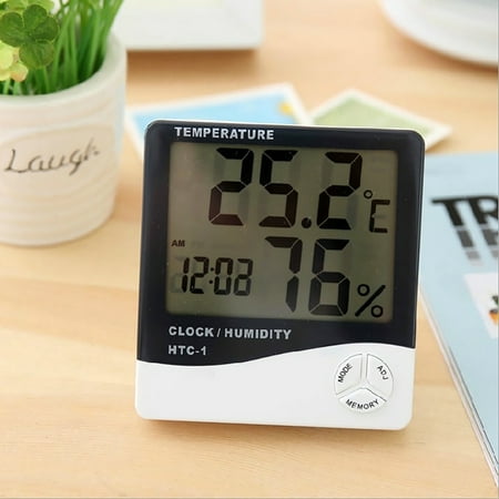 

nine bull Digital Hygrometer Thermometer Humidity Meter Desktop Clock
