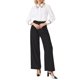 thumbnail image 2 of BLUSA DE TRABAJO ELEGANTE PARA MUJER CHIC INSPIRE DE MANGA LARGA CON COLLAR PUNTA Y DETALLE DE TWEED, CAMISA DE BOTONES TAMAÑO 2XL BLANCA, 2 of 5