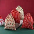thumbnail image 2 of Nuevo diseño 30*40 cm bolsa de regalo de Navidad de cáñamo fino bolsa de regalo de Papá Noel dorado caliente galletas de Navidad bolsa de regalo con cordón de caramelo, 2 of 4