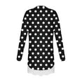 thumbnail image 6 of aohooy Shirts Kids Girls Polka Dot Long Sleeve Crewneck Tunic Lace Trim Hem Trendy Blouses Cute Fall Pullover Loose Soft Tops Black,8-9Years, 6 of 6