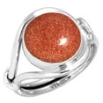 thumbnail image 1 of 925 Sterling Silver Ring For Women - Girls Brown Gold Sunstone Gemstone Silver Ring Size 7.5 Handmade Silver Ring Size 7.5 New Year Gift For Mother Gemstone 925 Silver Jewelry, 1 of 5
