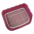 thumbnail image 1 of Inodoro portátil para perros, con barandilla de seguridad, urinario con herramienta de limpieza y lavabo. Rosado, 1 of 6