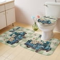 thumbnail image 4 of Truck Daisy Bathroom Rugs Set Welcome Spring Non Slip Absorbent Soft Bath Mats 3 Piece Set with Bathroom Rug, U-Shaped Floor Mat, Toilet Seat Cover Small Size, 4 of 9