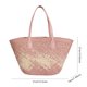 thumbnail image 2 of Gran Bolso Playa Hombro Mujeres Paja Tejida Summer para Viajar () Rosa, 2 of 9