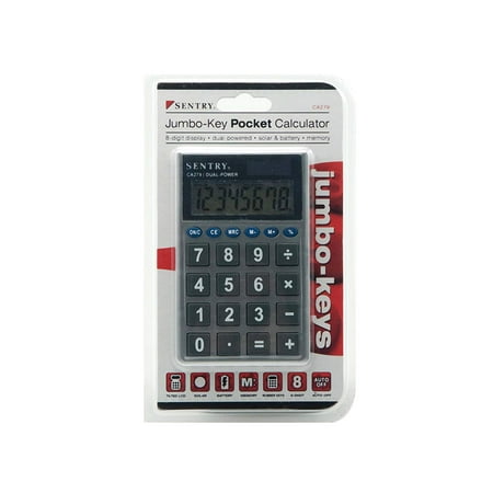 2 Pack Sentry CA279 Solar & Battery Dual Power Jumbo-Key Pocket (Best Medical Calculator App)