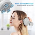 thumbnail image 2 of Electric Scalp Massager, Head Massager with 4 Soft Silicone Massage Heads, Portable Hair Massager for Hair Growth, Relieve Stress, Head Scratcher for Deep Relaxation, Dog Cat Massager, Gray, 2 of 15
