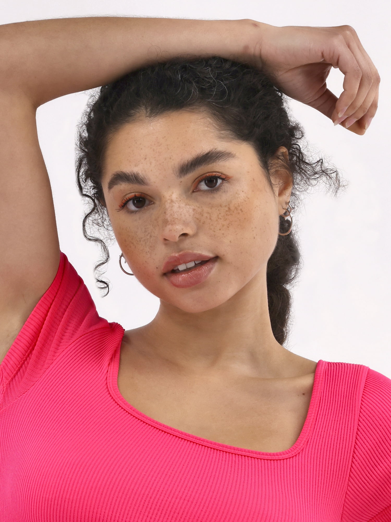 No Boundaries Seamless Double Square Neck Top & Bike Short Set, Women's