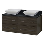 48-in. W Wall Mount Dawn Grey Vanity Set For Deck Mount Drilling Black Galaxy Top