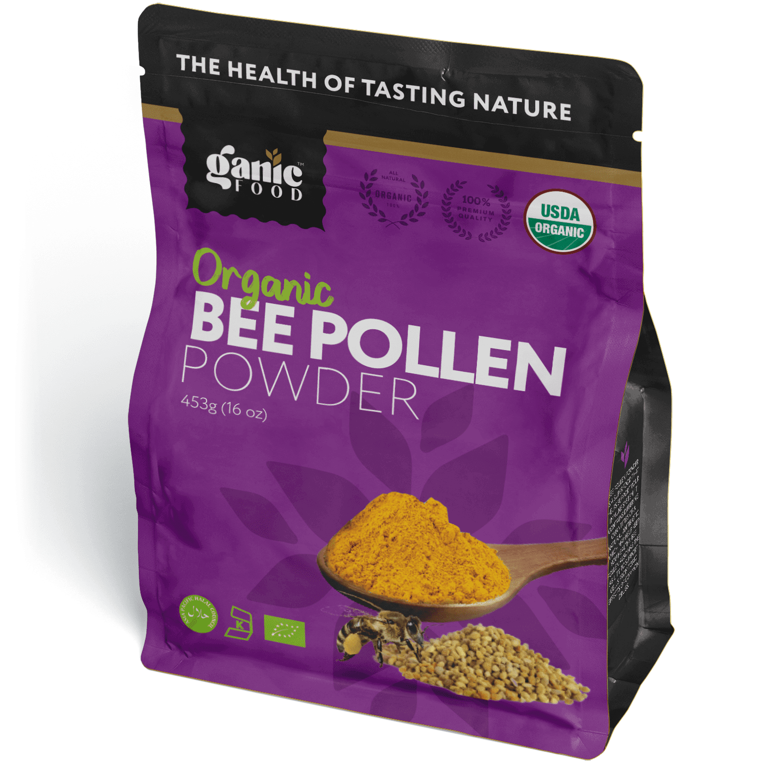 Organic Bee Pollen Powder by Ganic Food Antioxidants, Proteins