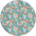 thumbnail image 2 of Addison Rugs Dream Shag Premium Machine Washable Transitional Shells Aqua Round Rug, 8' x 8', 2 of 8