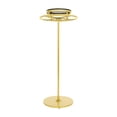 thumbnail image 6 of Round Garment Rack, 360° Rotatable Clothing Rack with Wheels and Topper, Floor Standing Retail Clothing Rack for Bedrooms Boutiques Commercial Shop (Black, Gold), 6 of 20