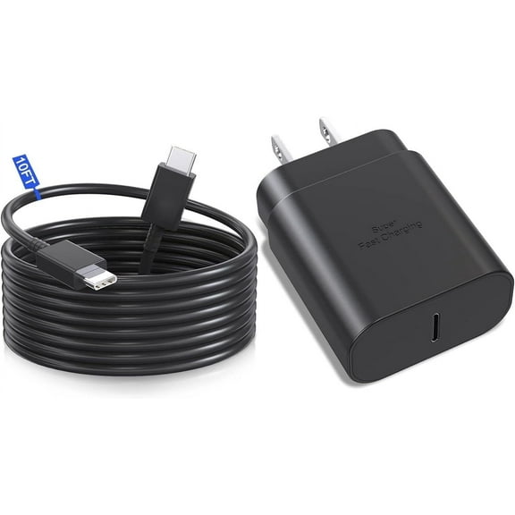 TYPPKMM Samsung Super Fast Charger,3 Pack Type C 25W USB C Wall Charger Fast Charging with 10FT Long Type C to C Cable for Samsung Galaxy S25 Ultra/S25/S25 /S24 /S24 Ultra/S24/S24 /S23 Ultra