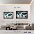 thumbnail image 3 of Elephant Stock Aged World Map Xli Wall Art - Horizontal Multi Panel Canvas - Living Room Wall Decor - Education Multi Panel - Teal And White Decor - 74" x 48", 3 of 4
