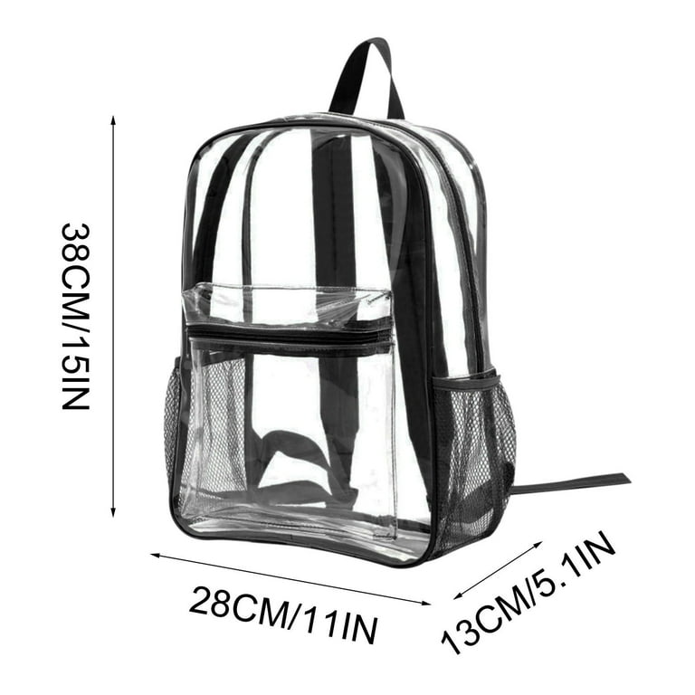 Clear Stadium Backpack Large Capacity Water Resistant Reinforced Strap Trail maker Clear Backpack With Reinforced Straps & Front  main image 3