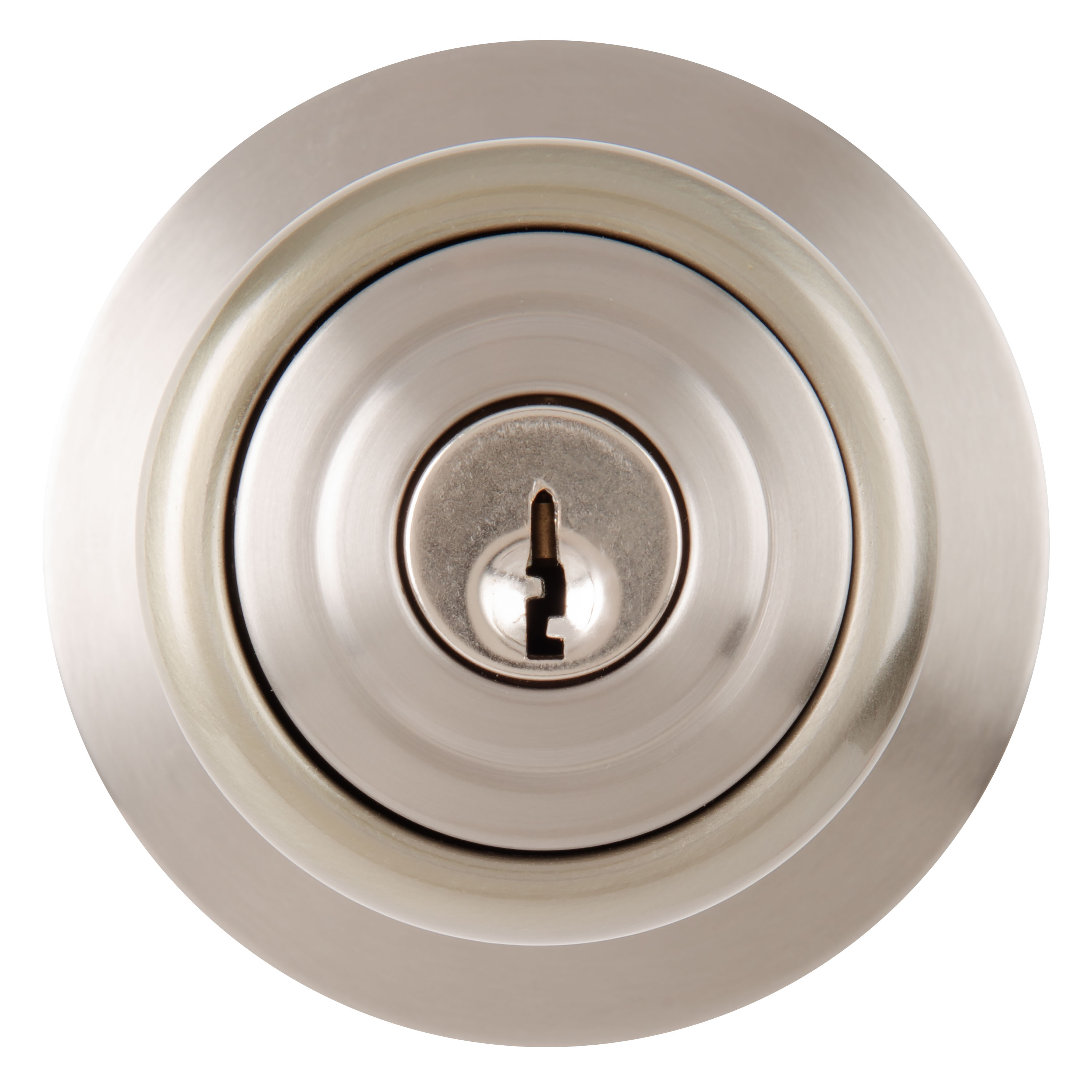 Brinks Keyed Entry Tulip Style Doorknob, Satin Nickel photo 3