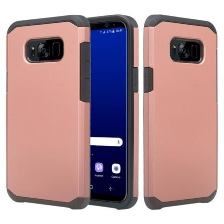 SOGA [Astro Guard Series] Hybrid Duo Armor Cover Protector Case for Samsung Galaxy S8 [Drop Protection] - Rose Gold