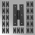 thumbnail image 3 of Renovators Supply Black H Cabinet Hinges 3" Wrought Iron Kitchen Cabinet Hinge w/Hardware Pack of 24, 3 of 10
