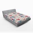 thumbnail image 2 of Ambesonne Birds and Nature Fitted Sheet, Psychedelic Floral, Queen Size, Dark Pink Champagne Blush, 2 of 5