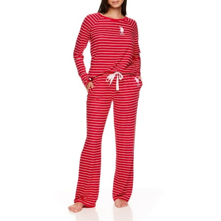 

U.S. Polo Assn. Women s & Women s Plus 2pc Long Sleeve and Lounge Pajama Pant Sleep Set